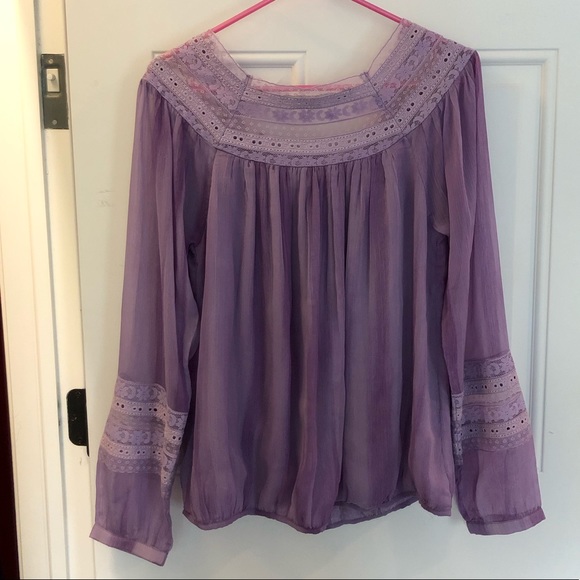 GUESS light purple blouse size M - Picture 2 of 2